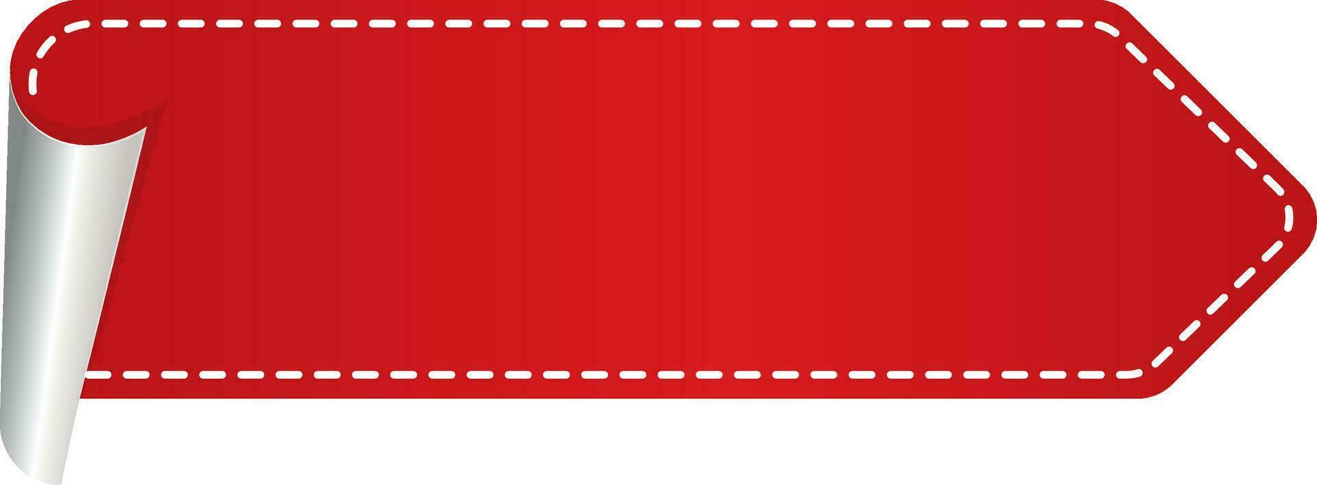 Vide papier boucle étiquette élément dans rouge et argent couleur. vecteur