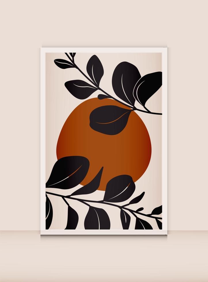 minimaliste élégant moderne abstrait botanique ligne art illustration vectorielle avec fond adapté pour les livres couvre brochures flyers messages sociaux vecteur