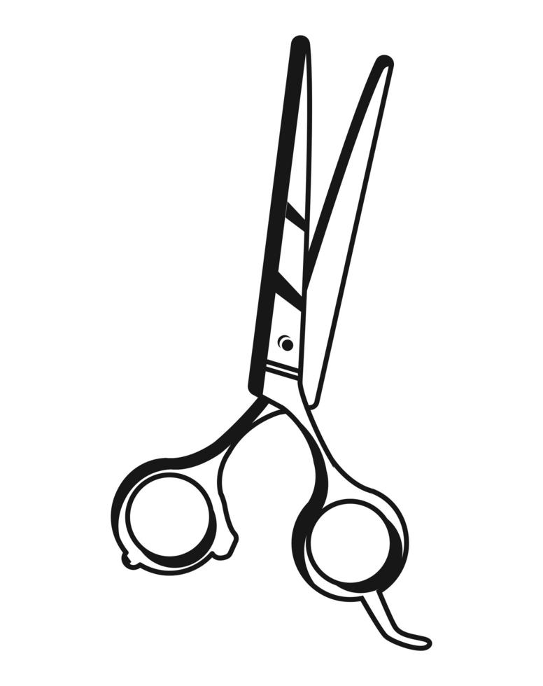 croquis de ciseaux de salon de coiffure vecteur