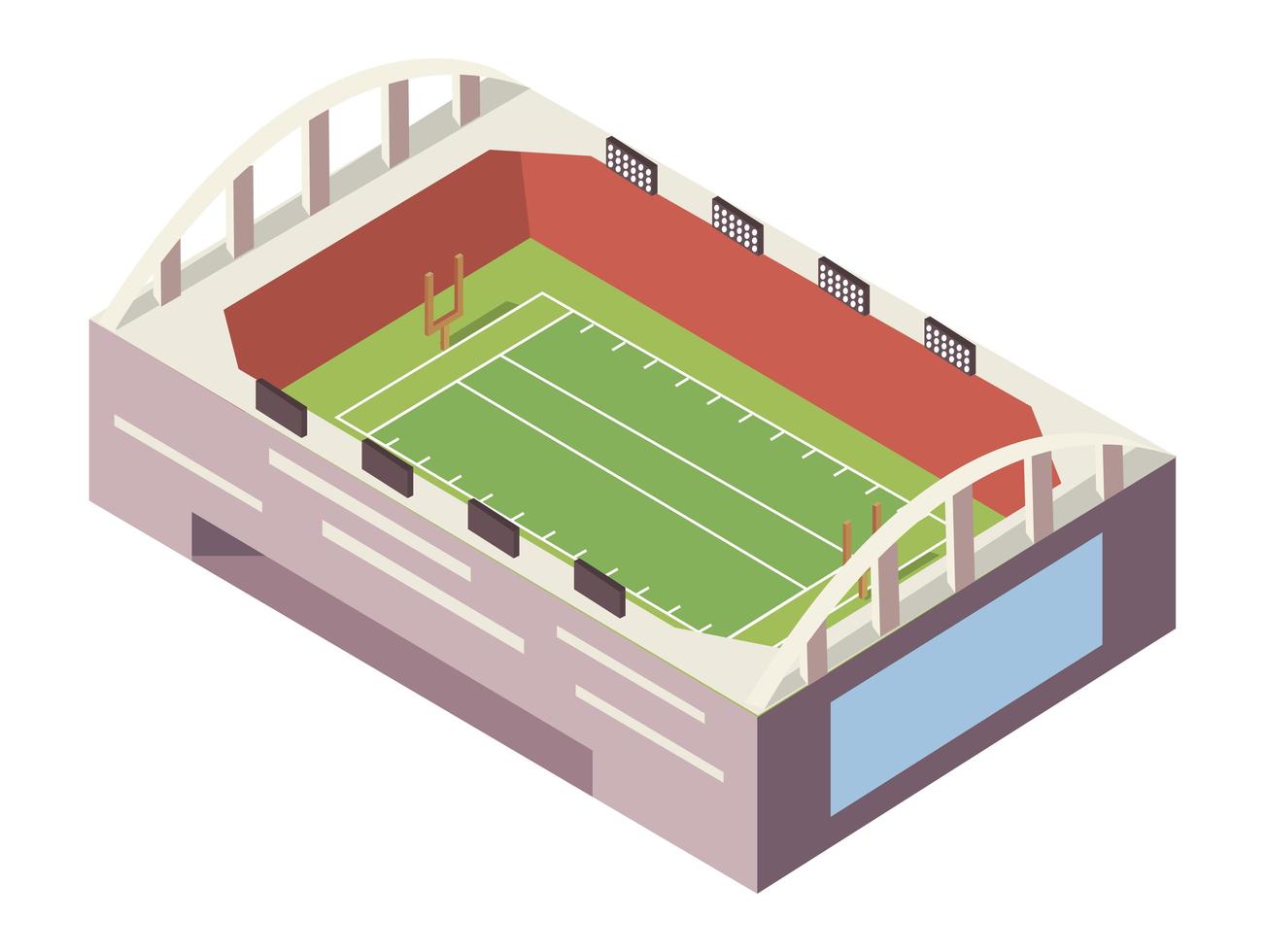 stade de football isométrique vecteur