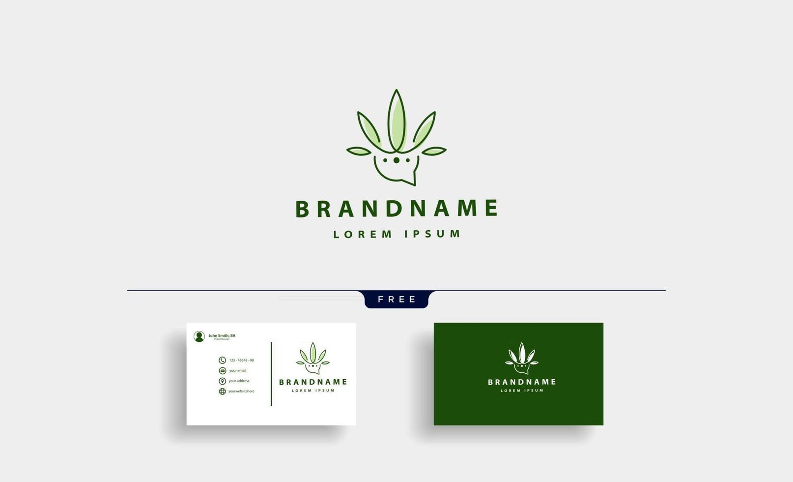 illustration de conception vectorielle de cannabis chat talk logo vecteur