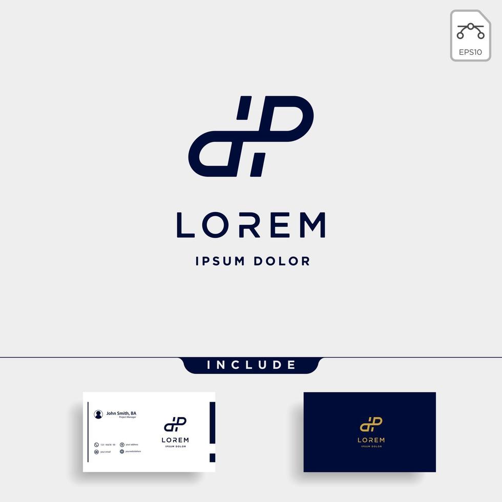 lettre dp pd dhp logo design vecteur simple