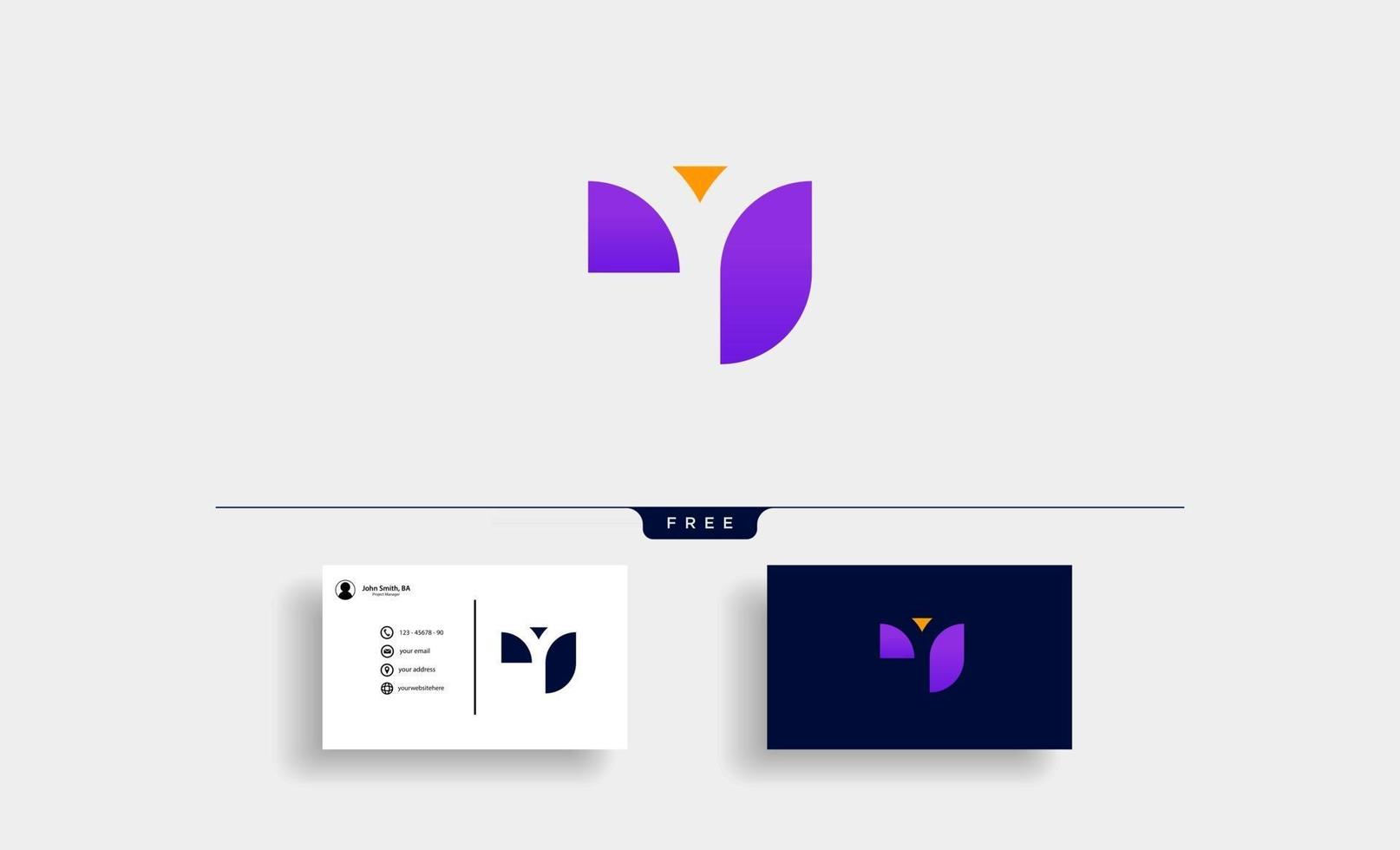 conception de logo moderne lettre y simple avec espace négatif vecteur