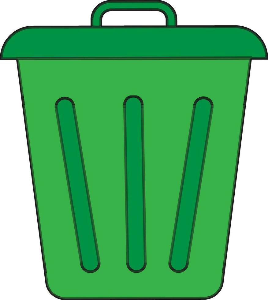isolé vert poubelle icône dans plat style. vecteur