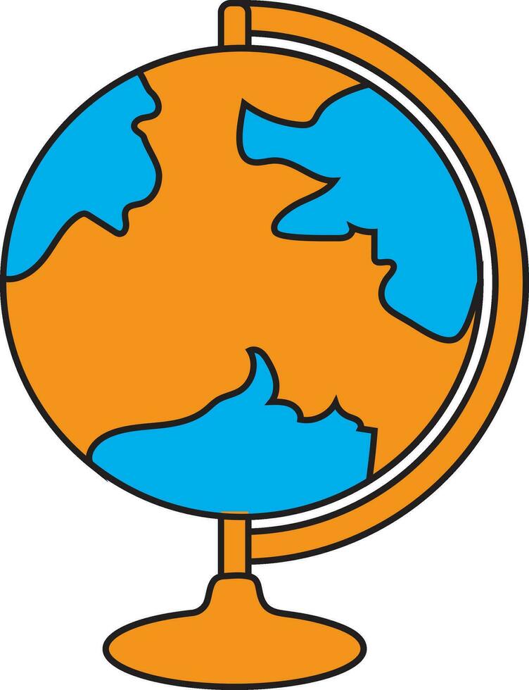 Terre globe icône avec supporter dans illustration. vecteur