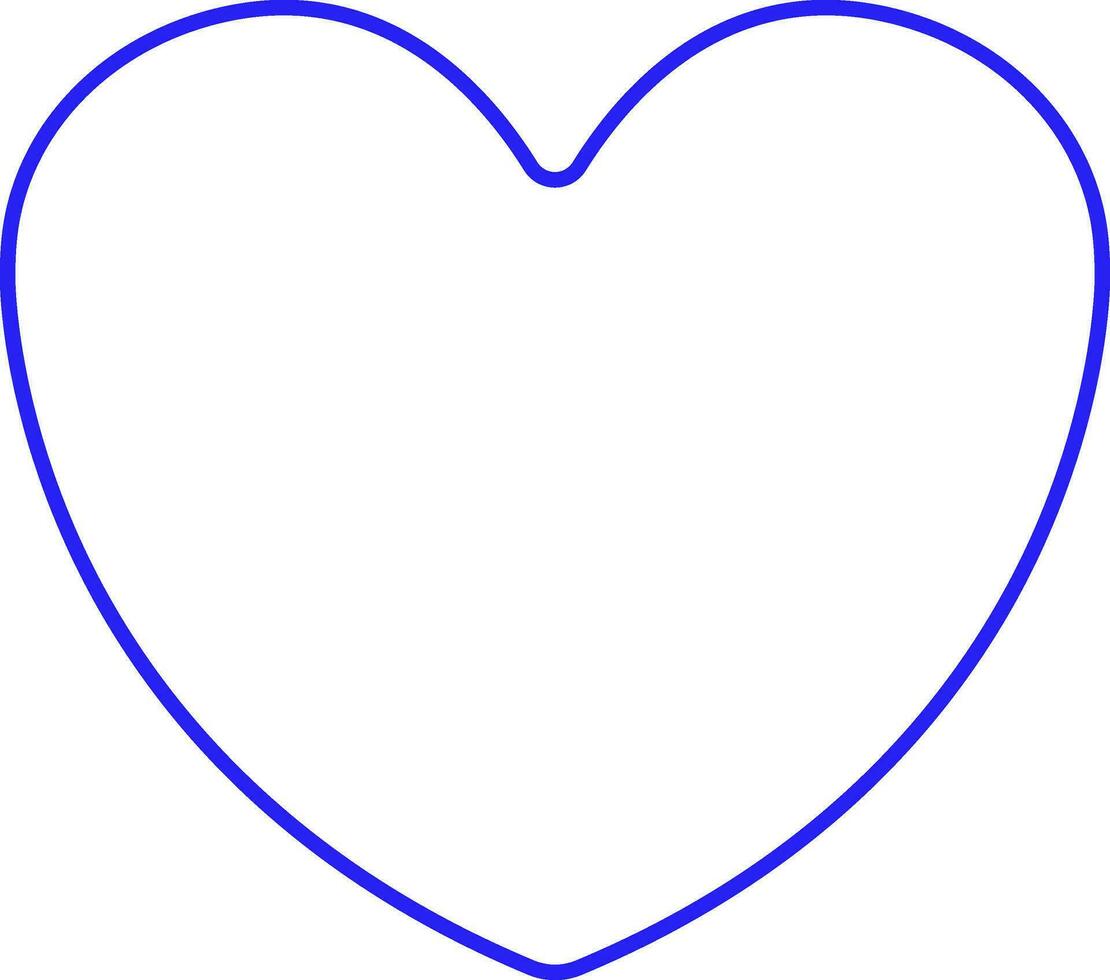 bleu linéaire style cœur icône ou symbole. vecteur