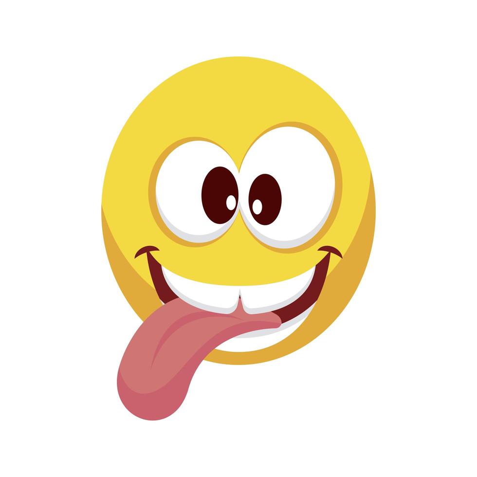 emoji visage fou avec la langue vecteur