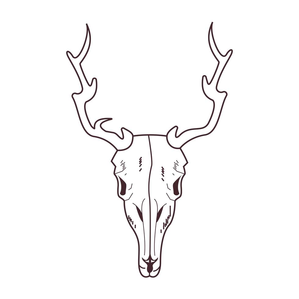 tête de crâne d & # 39; icône de renne sauvage vecteur