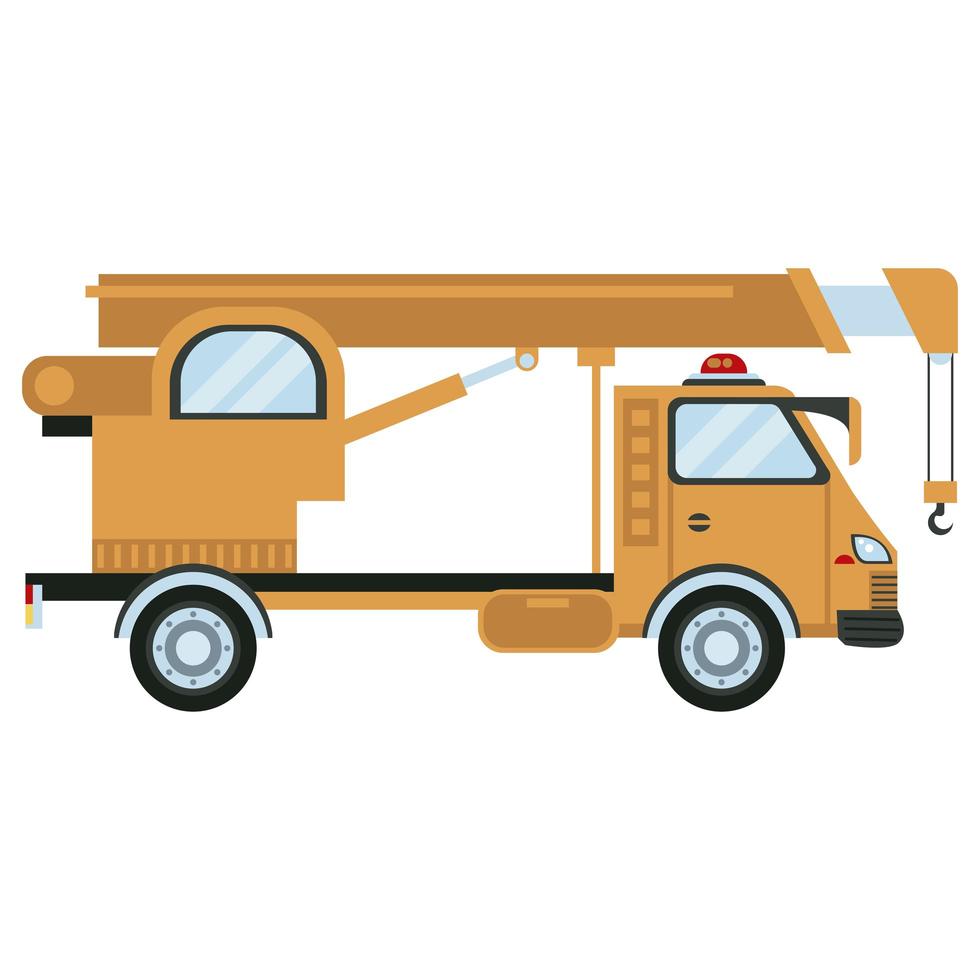 icône de transport de la ville de camion de grue vecteur