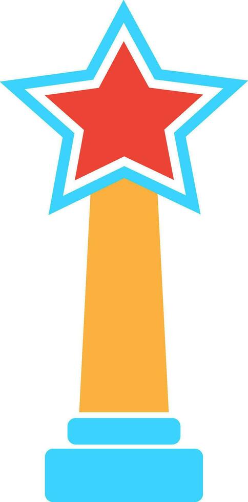 rouge étoile décoré trophée prix icône. vecteur