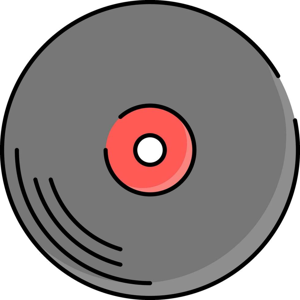 rouge et gris illustration de CD ou DVD icône. vecteur