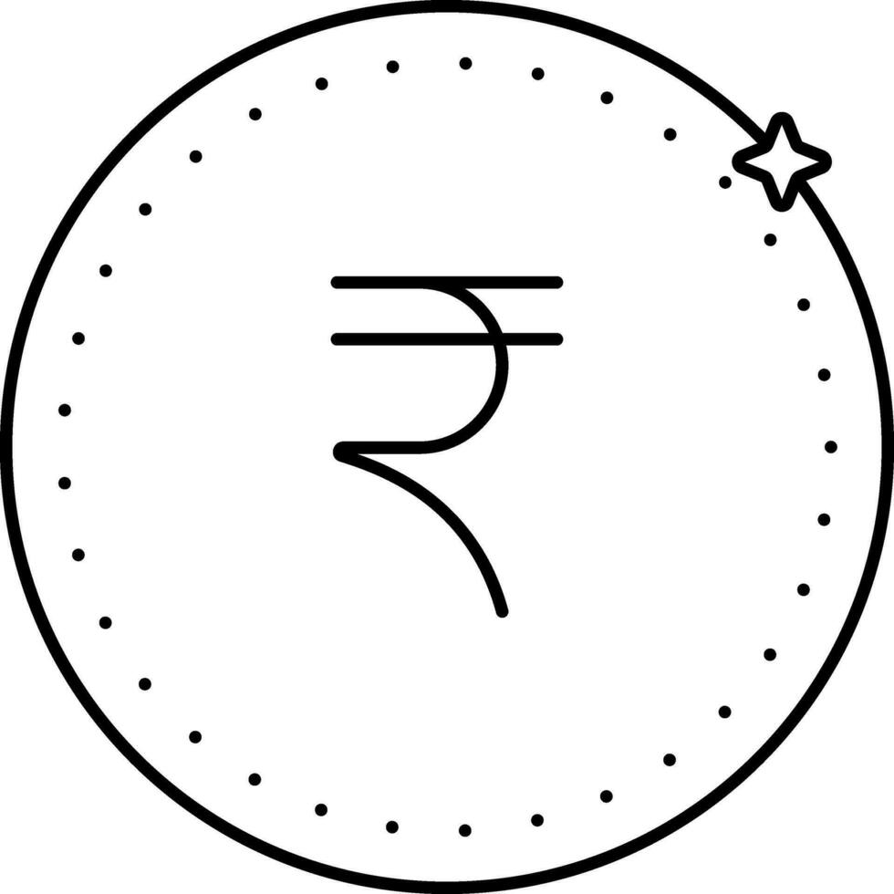 Indien devise pièces de monnaie noir linéaire icône. vecteur