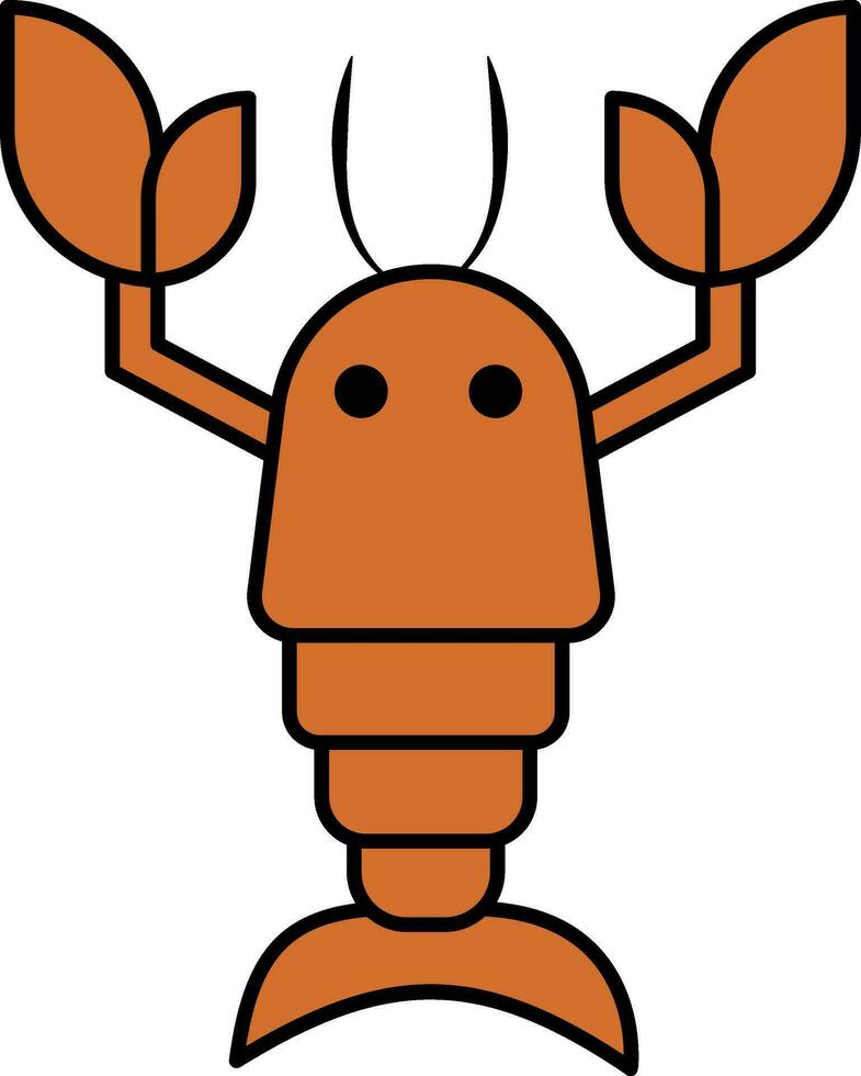 isolé Homard animal icône dans Orange couleur. vecteur