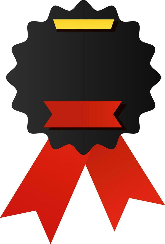 Vide badge ruban dans noir et rouge couleur. vecteur