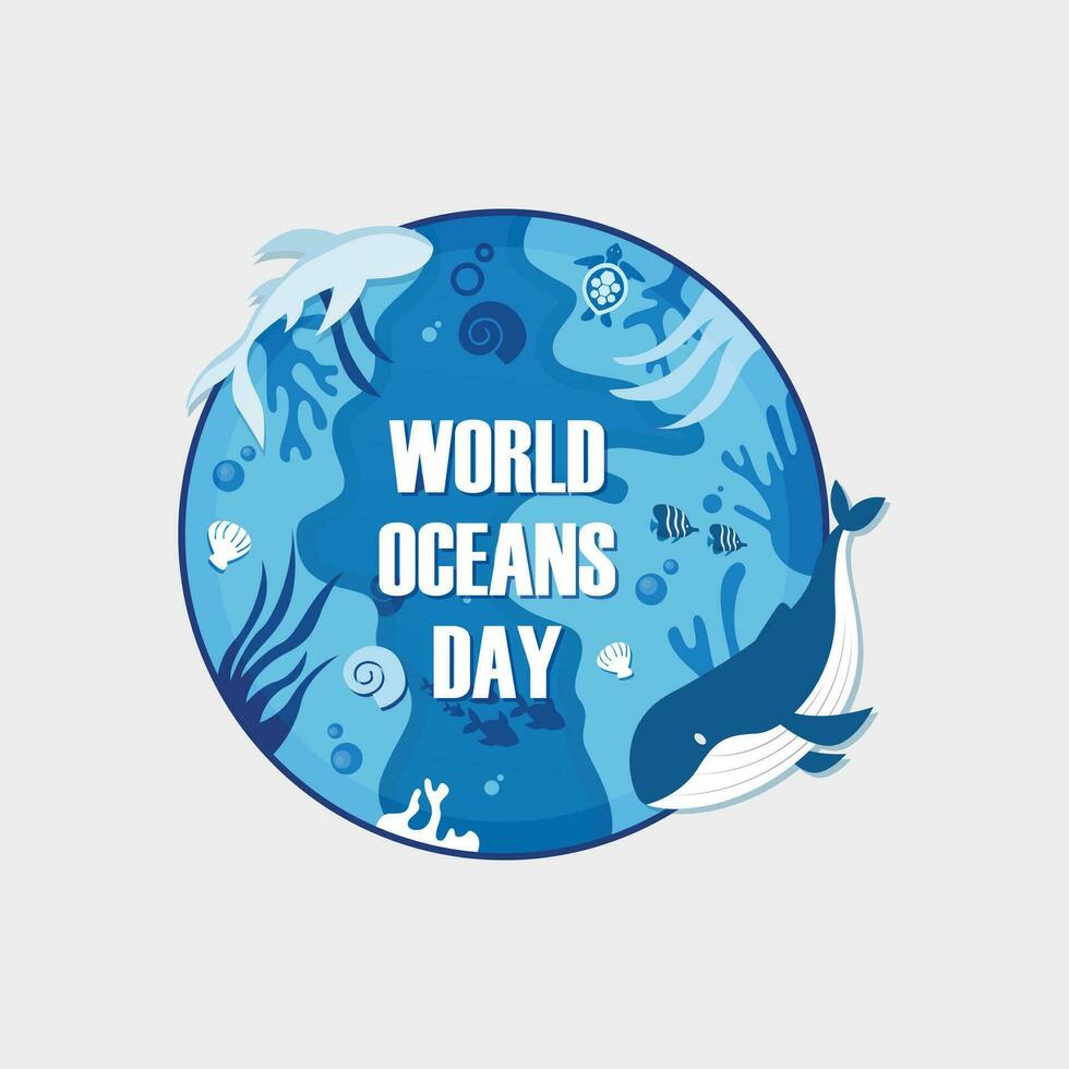 monde océans journée bannière conception vecteur