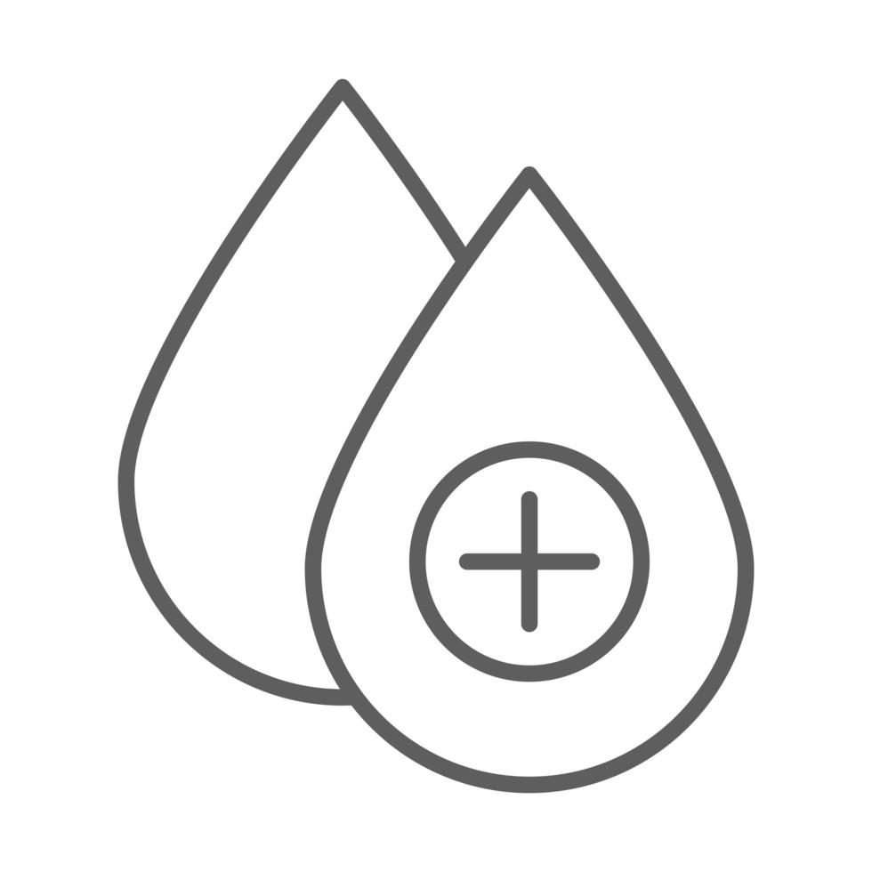 icône de ligne de don de sang médical fond blanc vecteur