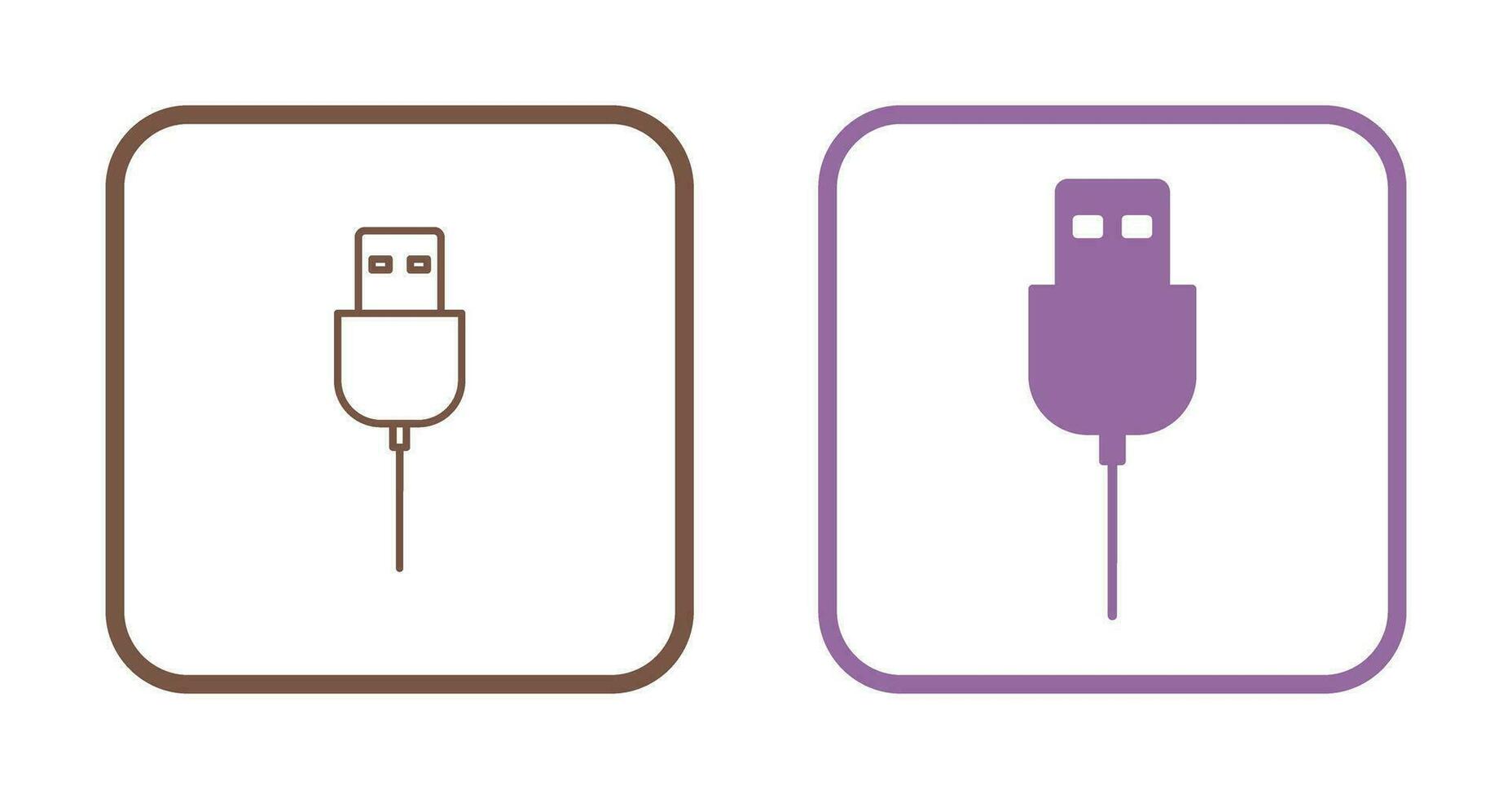 icône de vecteur de câble usb unique