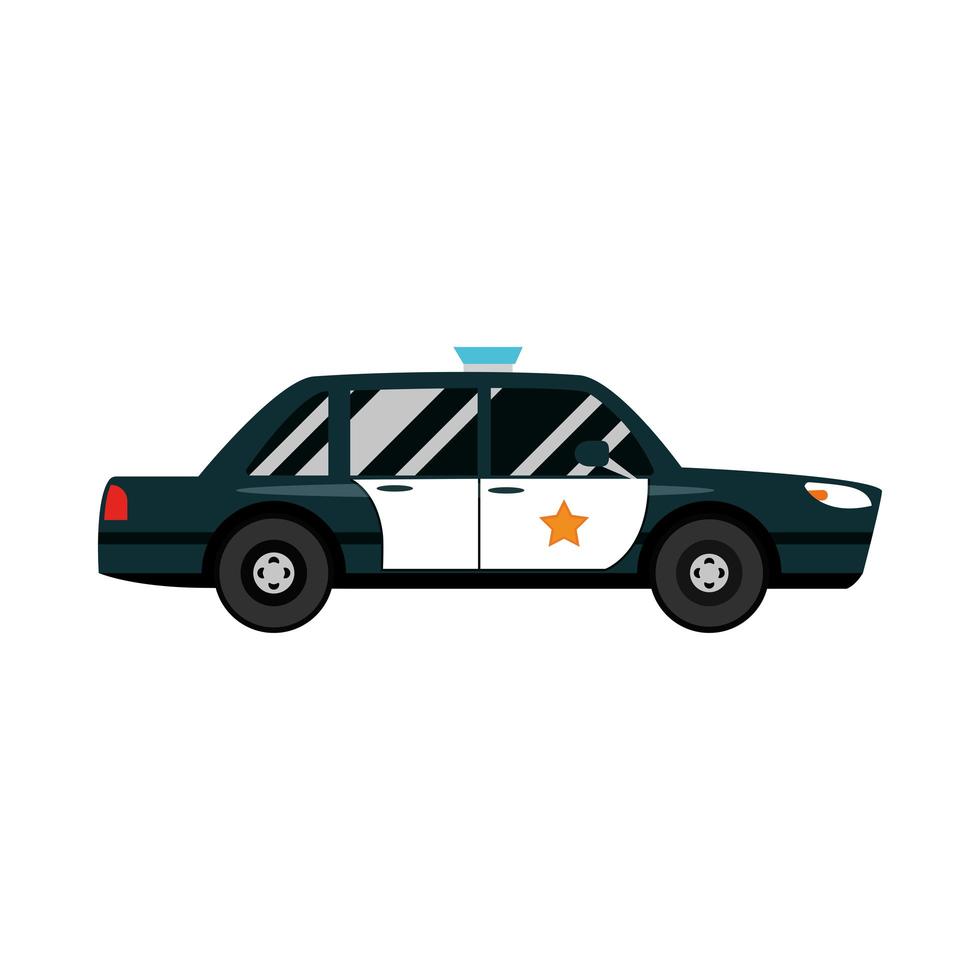 voiture de police transport véhicule vue latérale icône vecteur