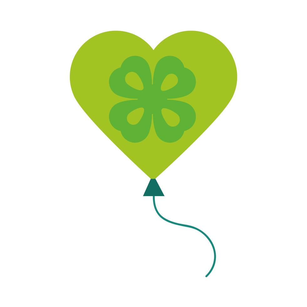Happy st patricks day ballons verts en forme de coeur avec l'icône de trèfle vecteur