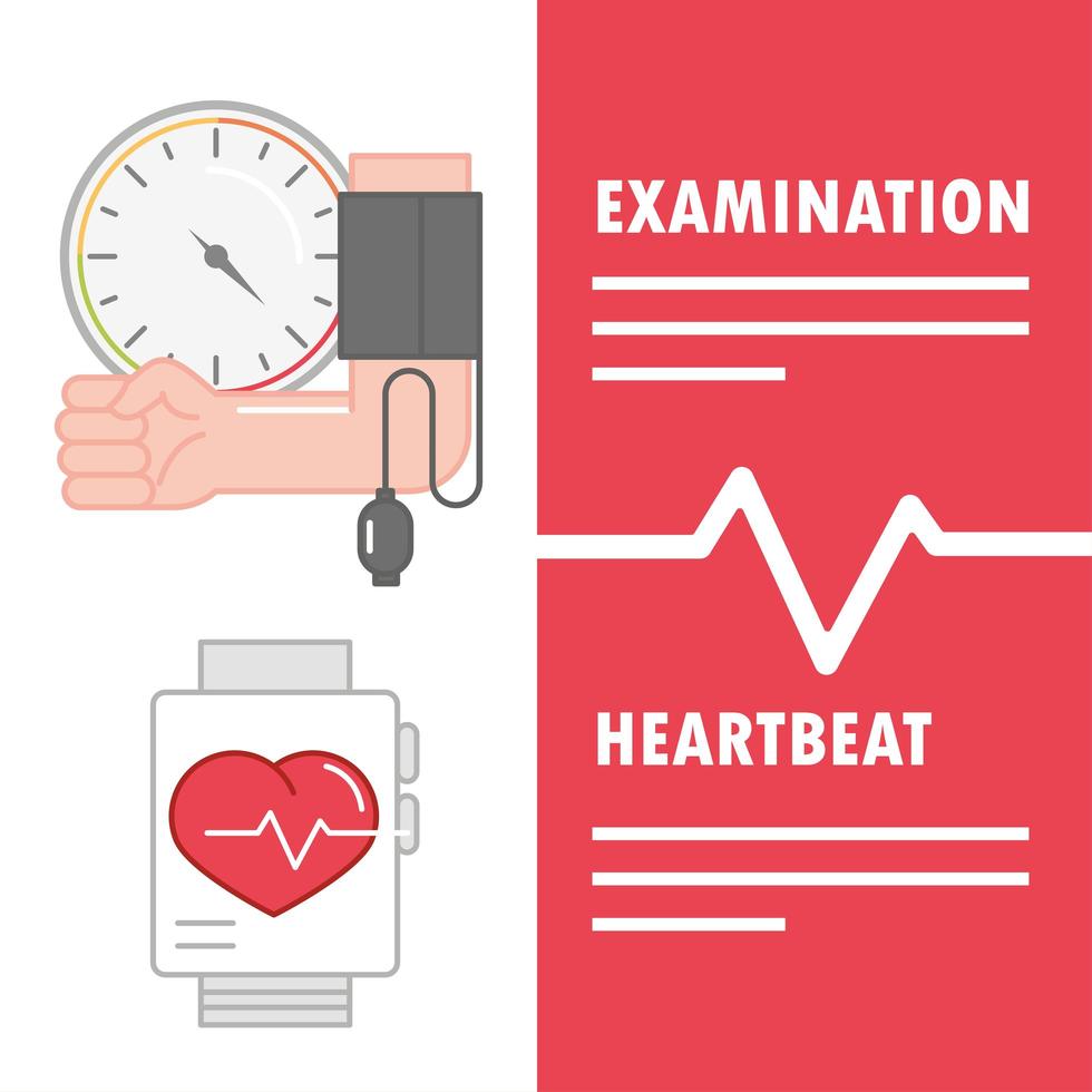 rythme cardiaque examen hypertension vecteur