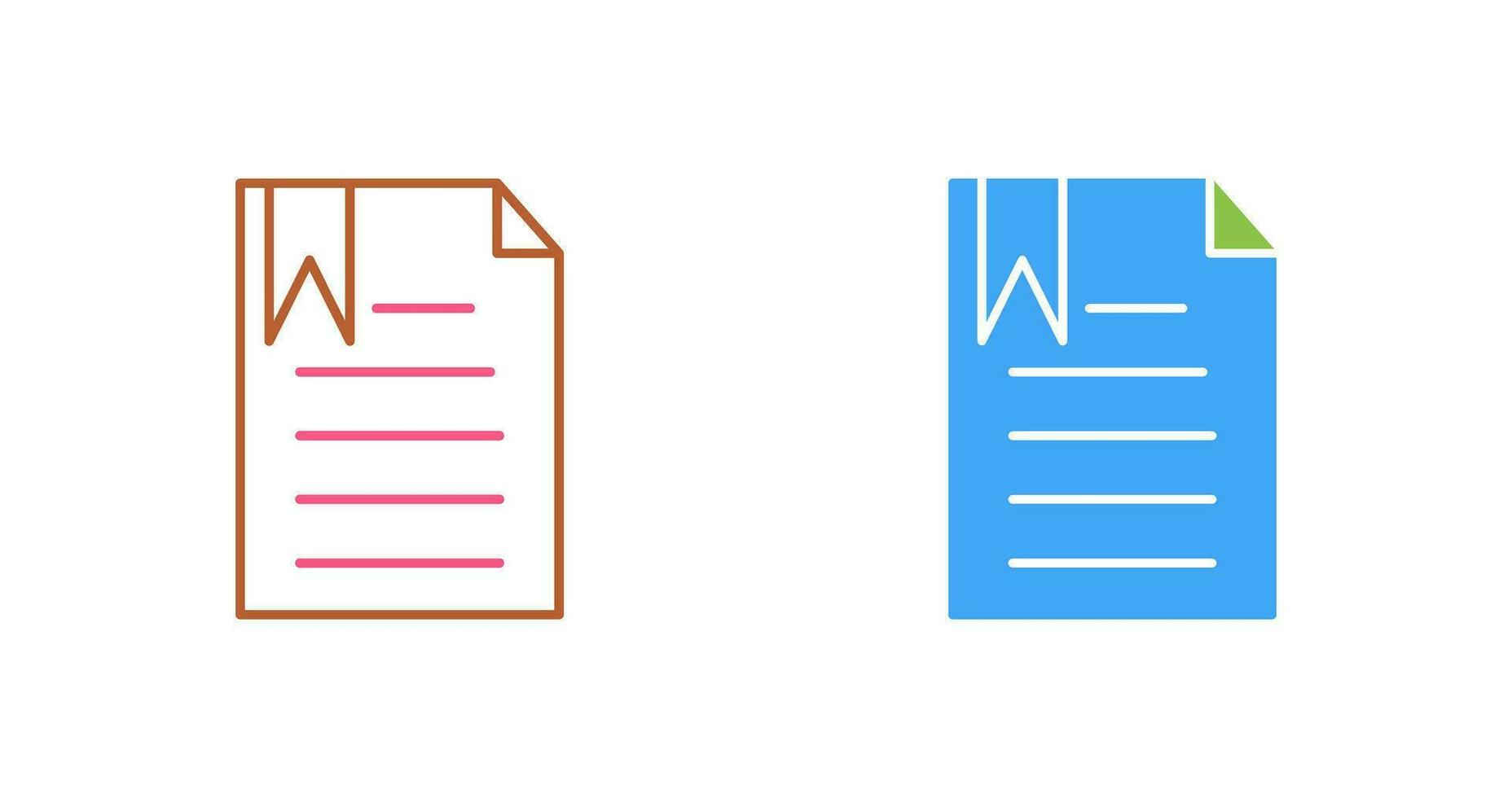 icône de vecteur de document unique avec signet