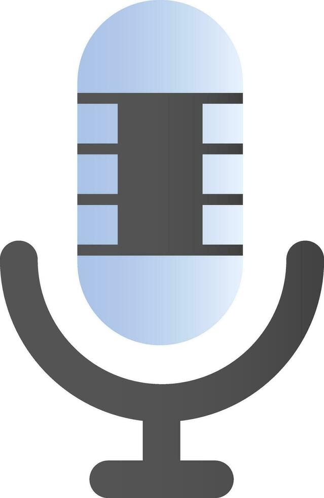 plat style microphone icône dans bleu et noir couleur. vecteur
