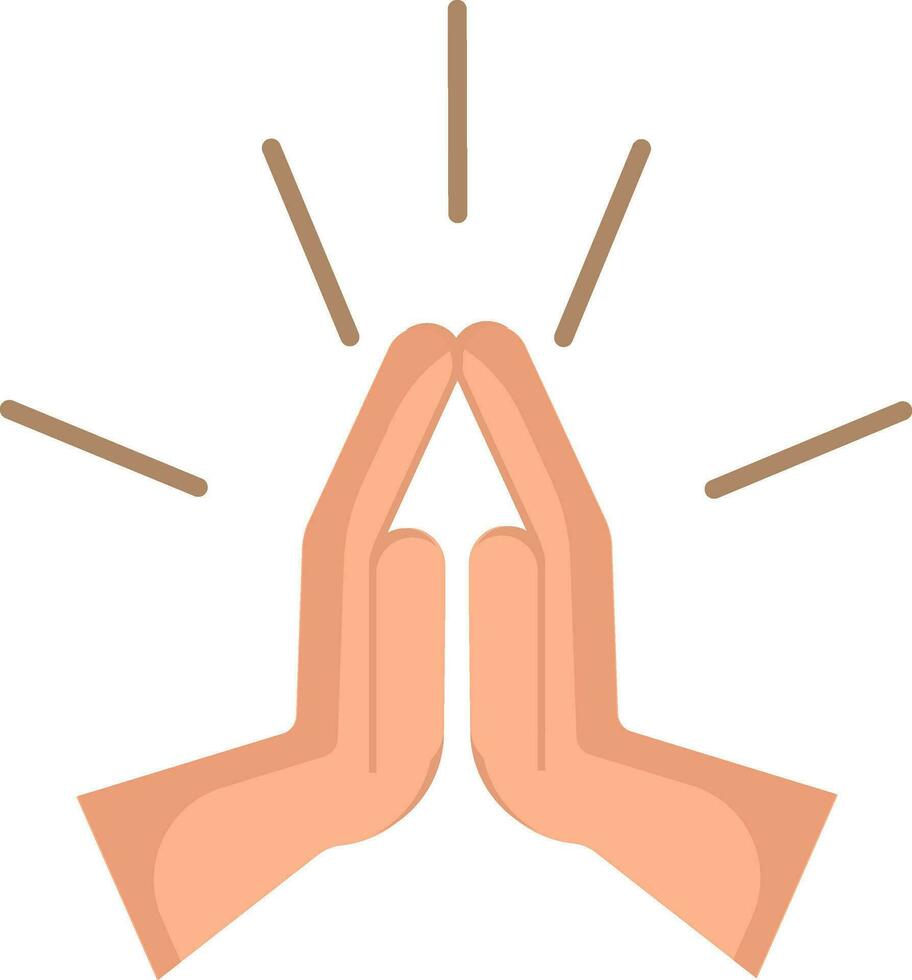 Indien prière ou Bienvenue mains plat icône. vecteur