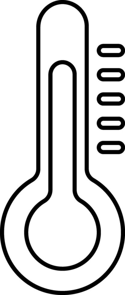 haute Température symbole Mercure échelle ligne art icône. vecteur