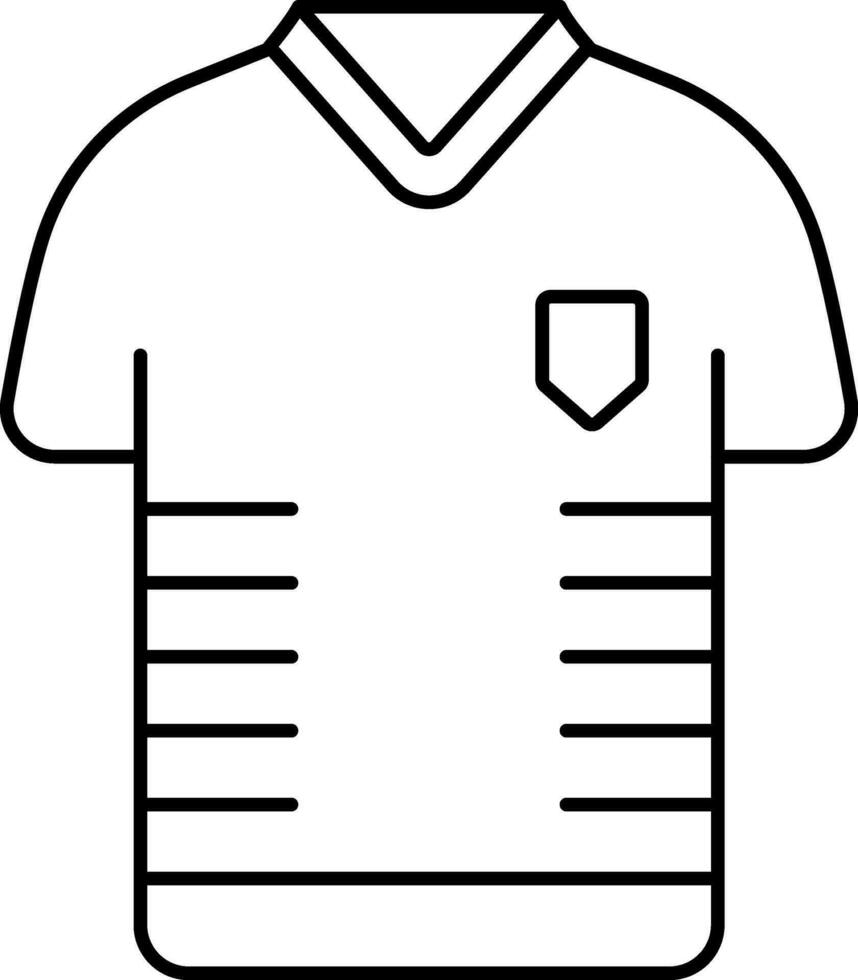 isolé des sports criquet T-shirt Jersey icône dans ligne art. vecteur