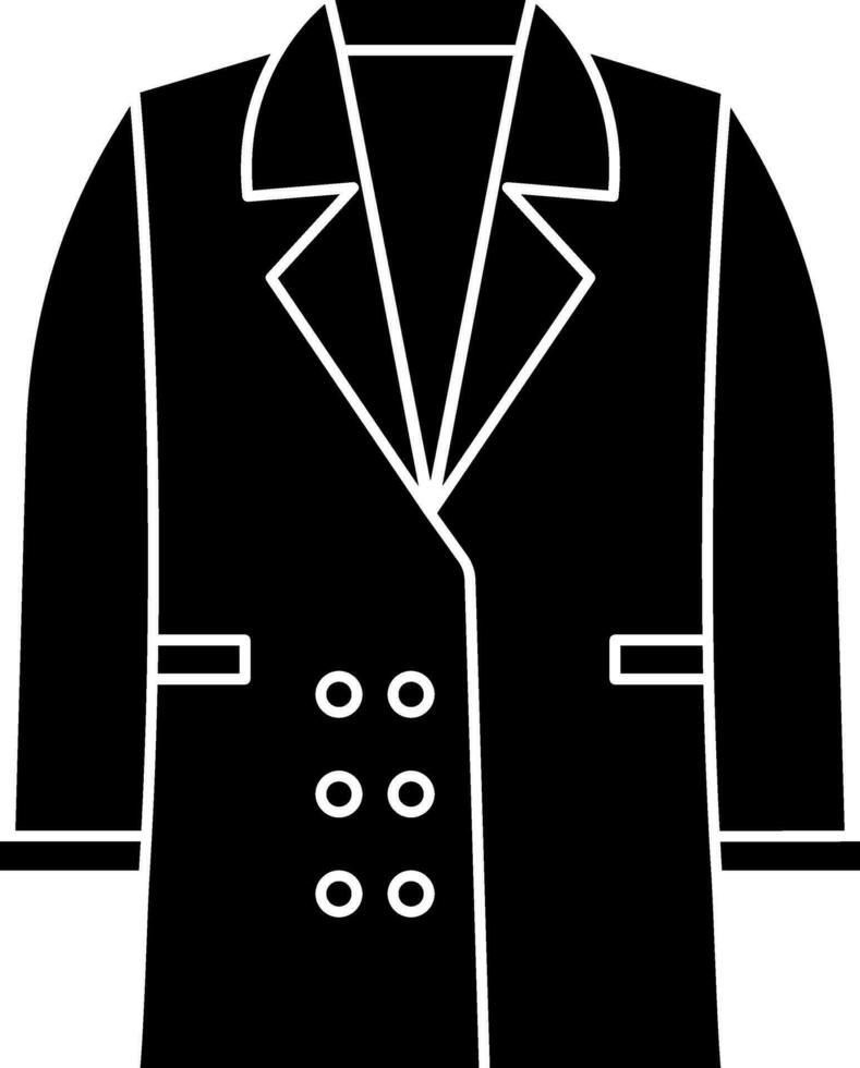 illustration de manteau icône ou symbole dans glyphe style. vecteur