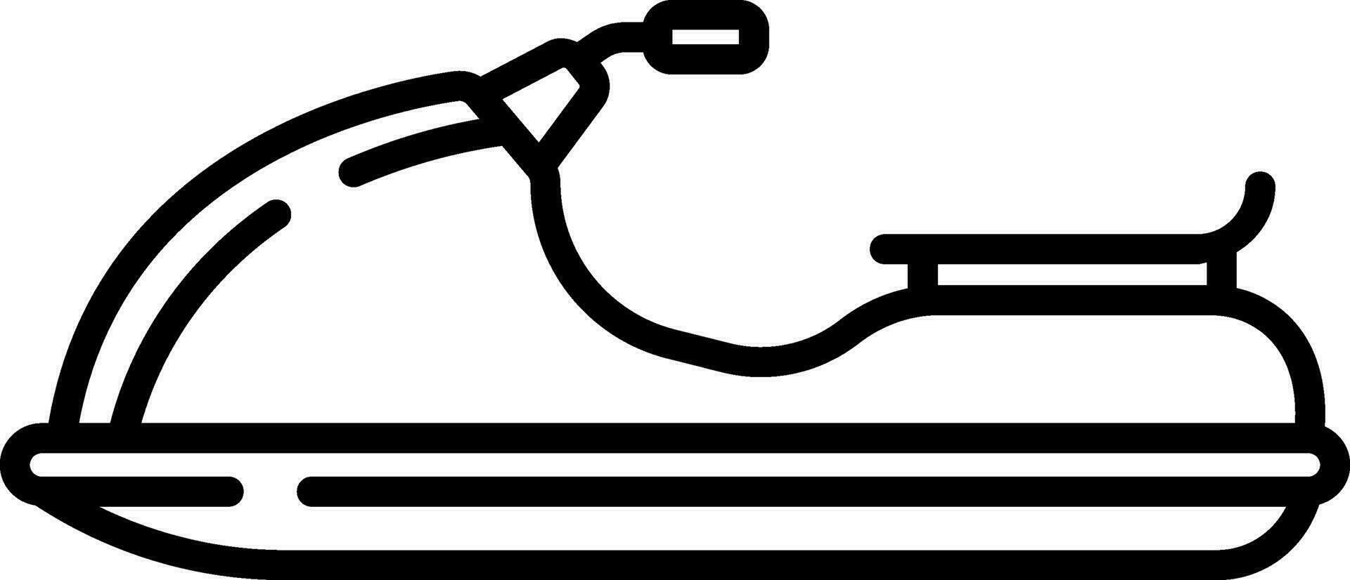 noir ligne art illustration de jet ski icône. vecteur
