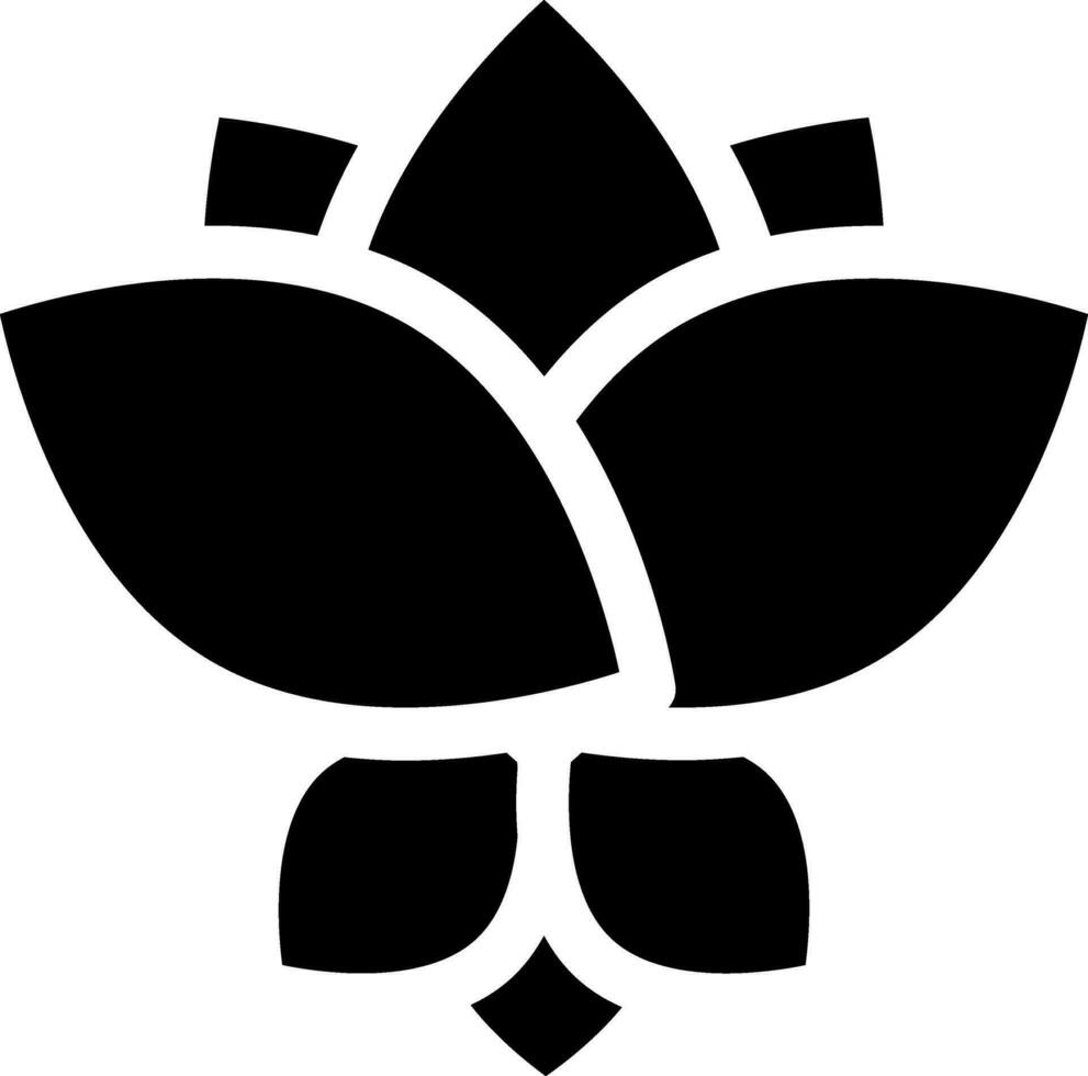 plat style de lotus icône ou symbole dans noir et blanc couleur. vecteur