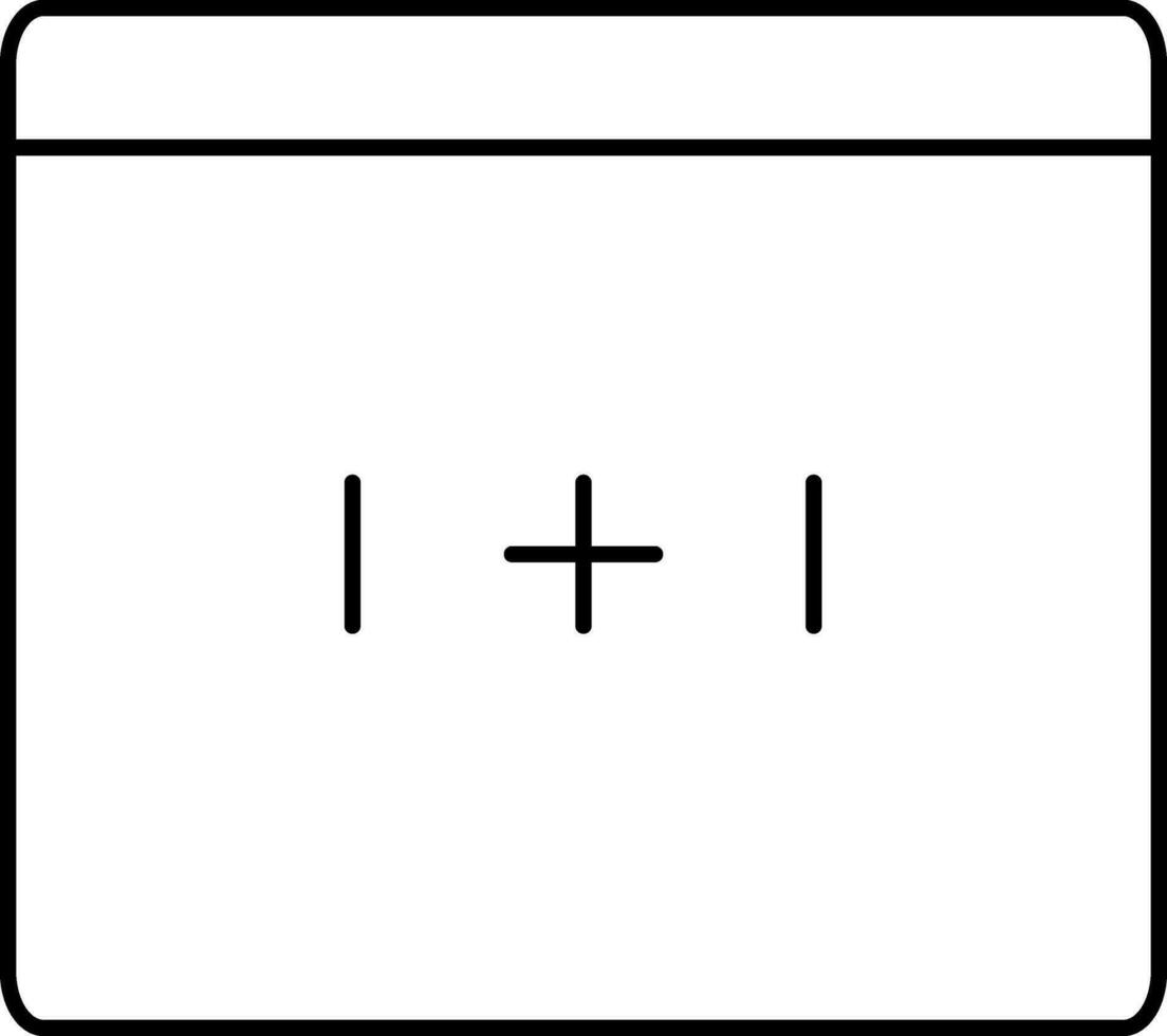 mathématiques planche icône dans noir ligne art. vecteur