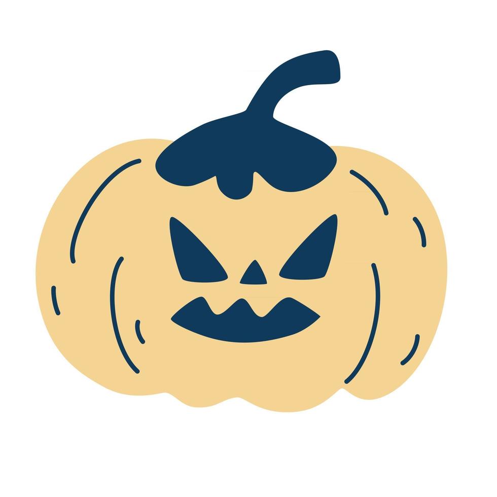 citrouilles avec un visage effrayant halloween symbole silhouette citrouille icône pour tatouage textile impression pour t-shirts et sacs cartes illustrations vectorielles plat vecteur