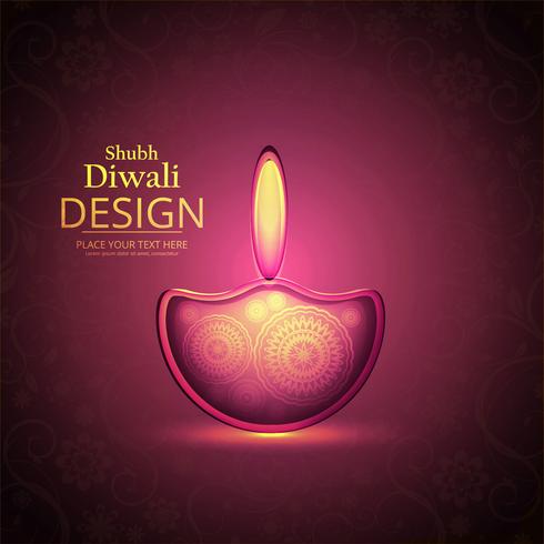 Joyeux diwali diya illustration de fond de festival de lampe à huile vecteur