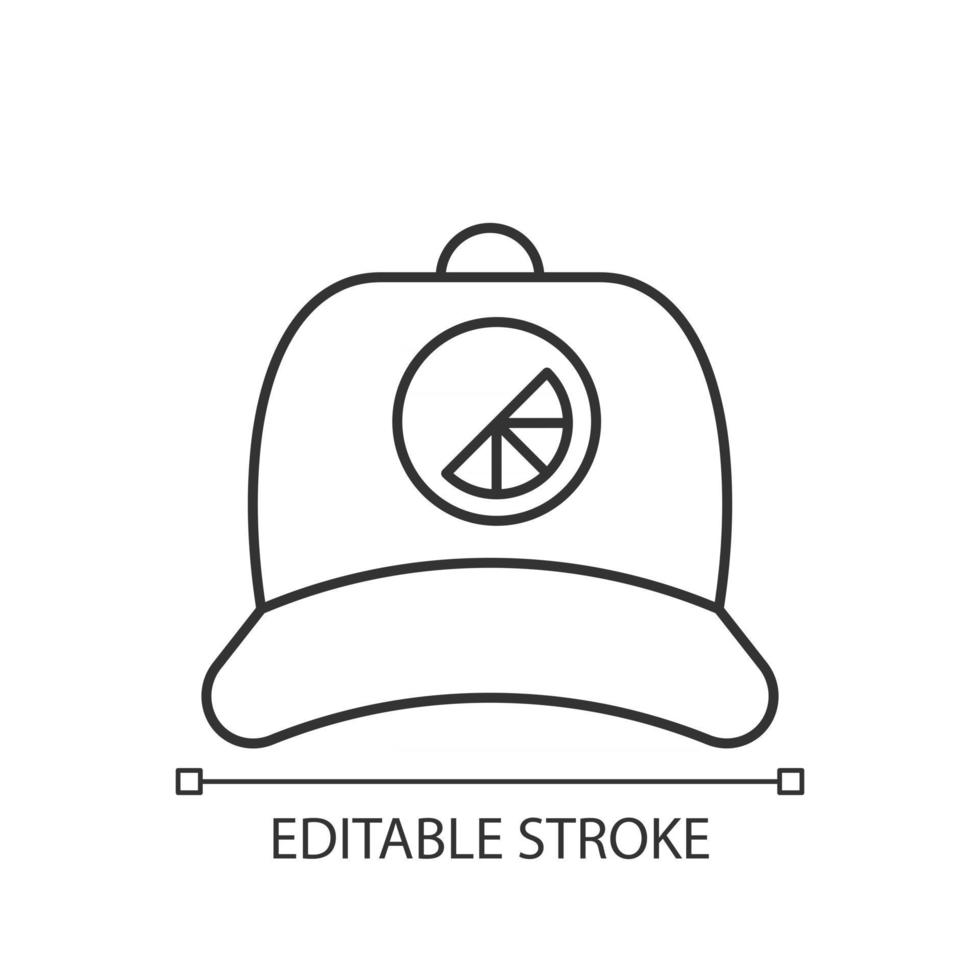 icône linéaire de casquette de marque vecteur