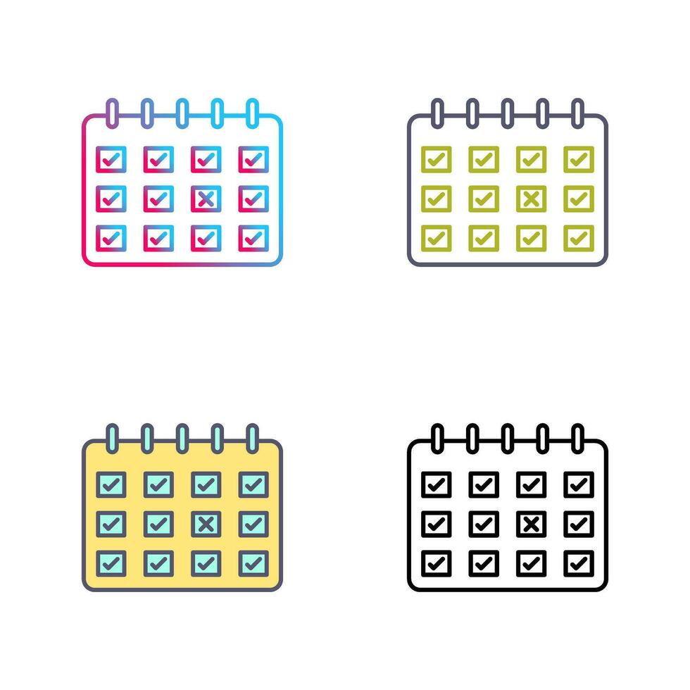 icône de vecteur de calendrier marqué