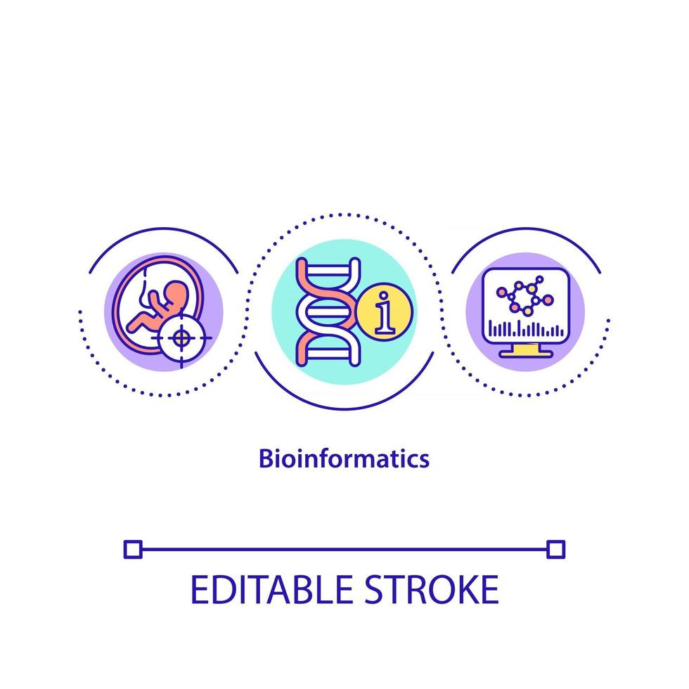 icône de concept de bioinformatique vecteur