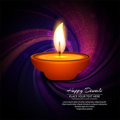 Joyeux diwali diya illustration de fond de festival de lampe à huile vecteur