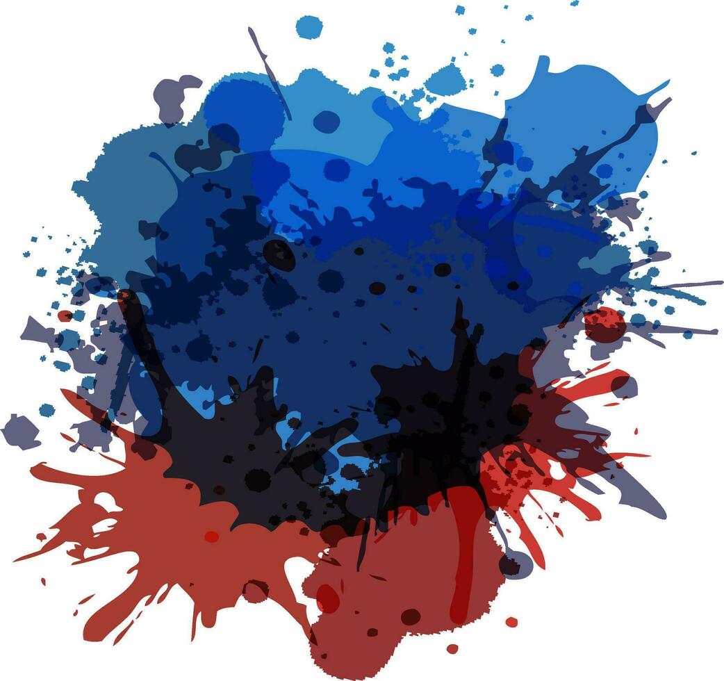 abstrait aquarelle éclaboussure dans bleu et rouge couleurs. vecteur