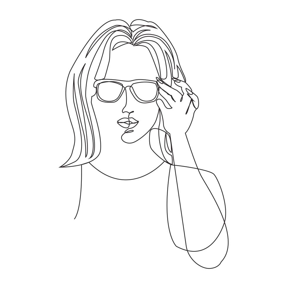 femme portant des lunettes vecteur