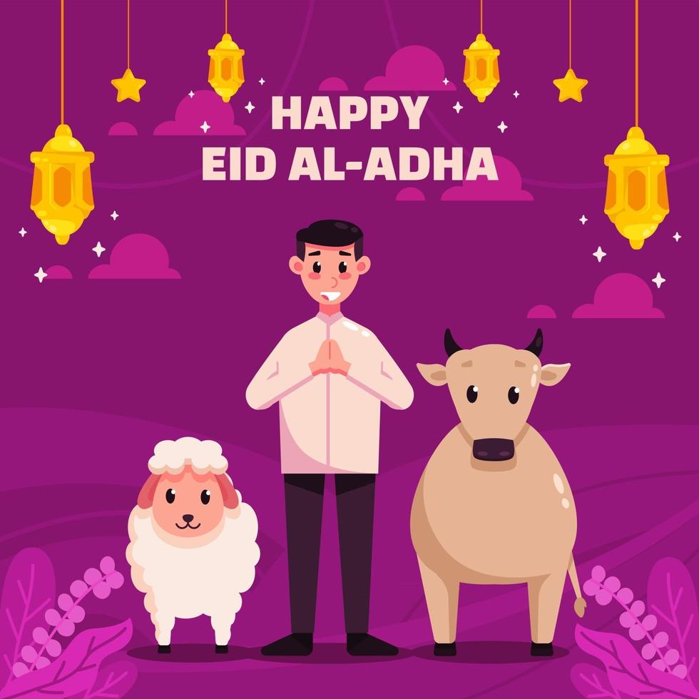 joyeux eid adha vecteur