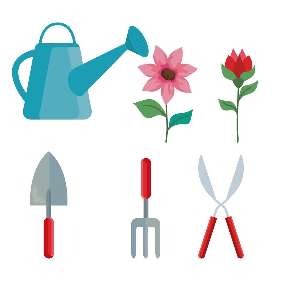 jardinage icon set vector design