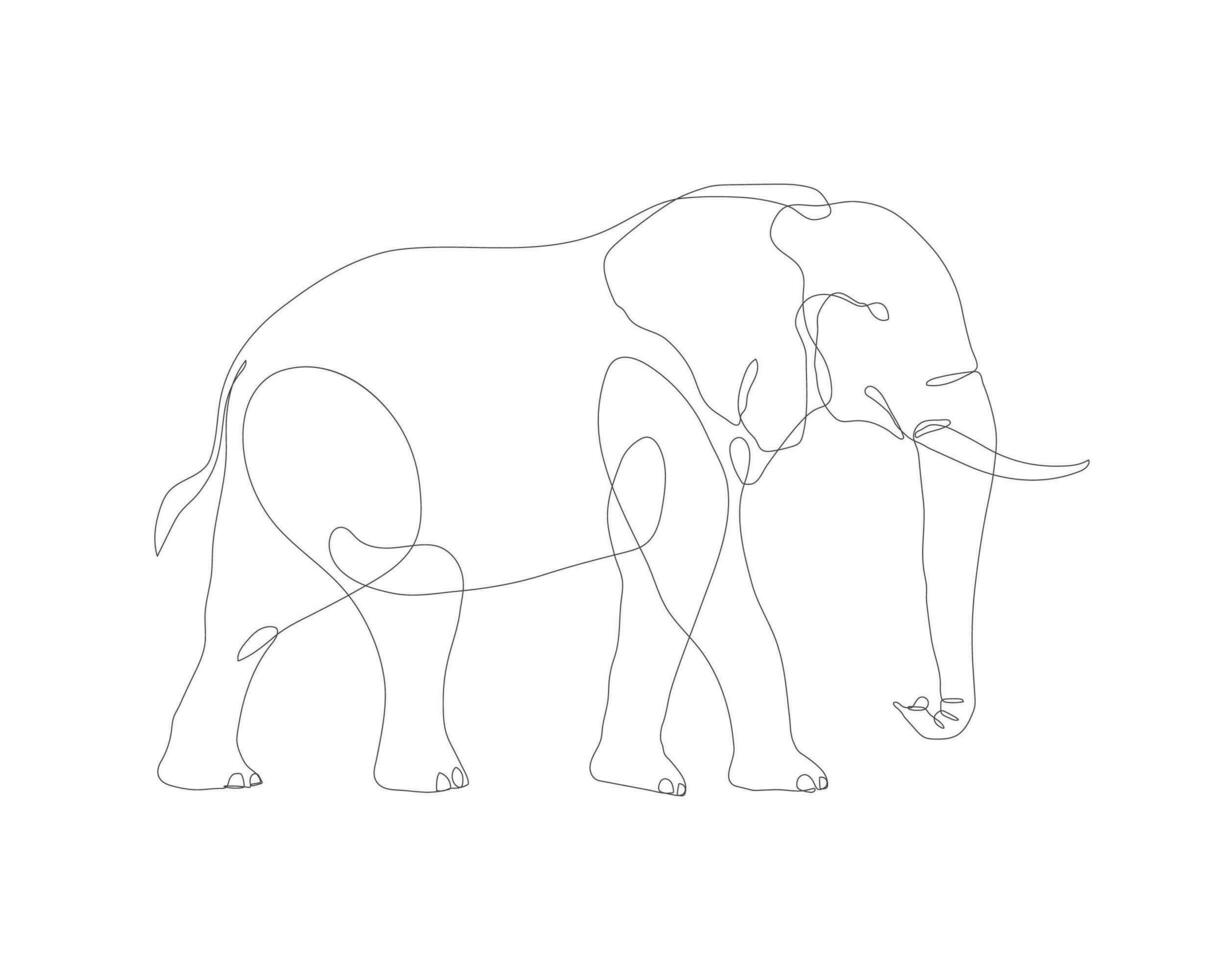 l'éléphant ligne art conception. l'éléphant faune décoratif conception élément. l'éléphant ligne art icône. l'éléphant dans continu ligne style dessin. vecteur illustration