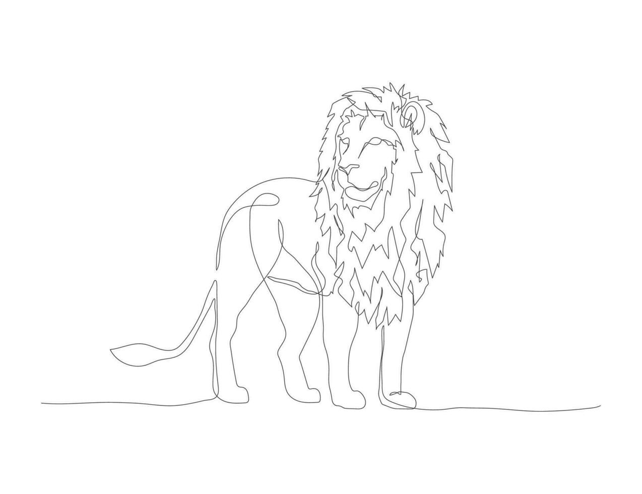 Lion ligne art. Lion abstrait concept icône. Lion linéaire décoratif conception. Lion symbole. Lion continu ligne dessin vecteur illustration. vecteur illustration