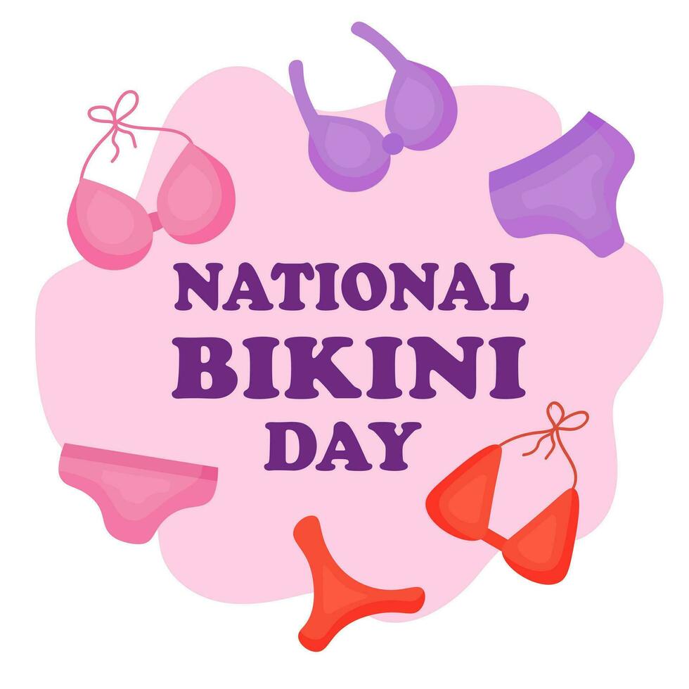 nationale bikini journée. vecteur illustration.