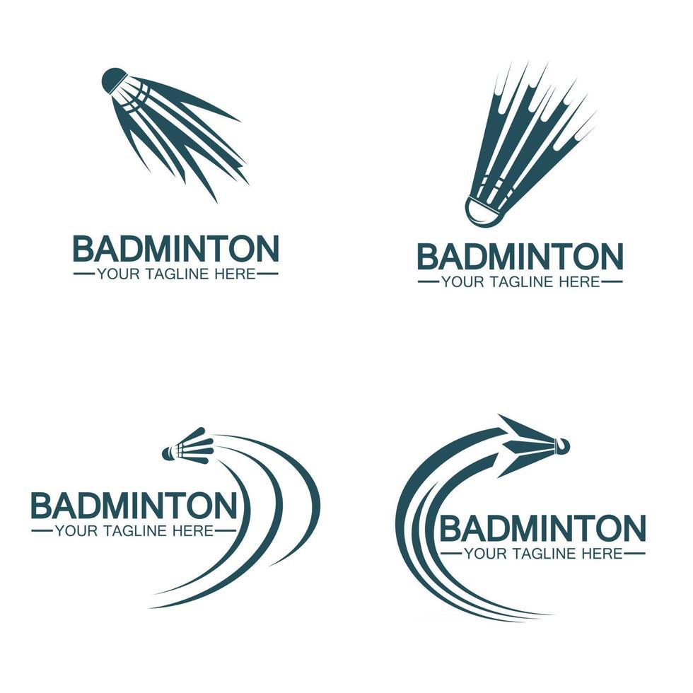 conception de badminton logo vector icon illustration