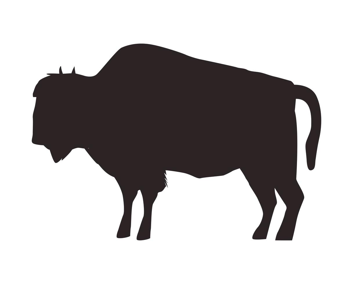 icône de silhouette animal bœuf vecteur