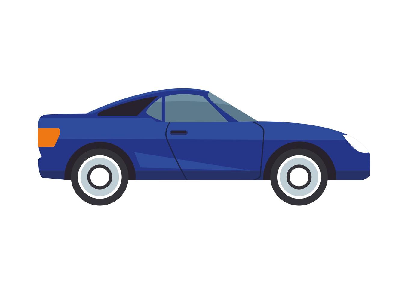 Icône isolé de couleur véhicule bleu voiture vecteur