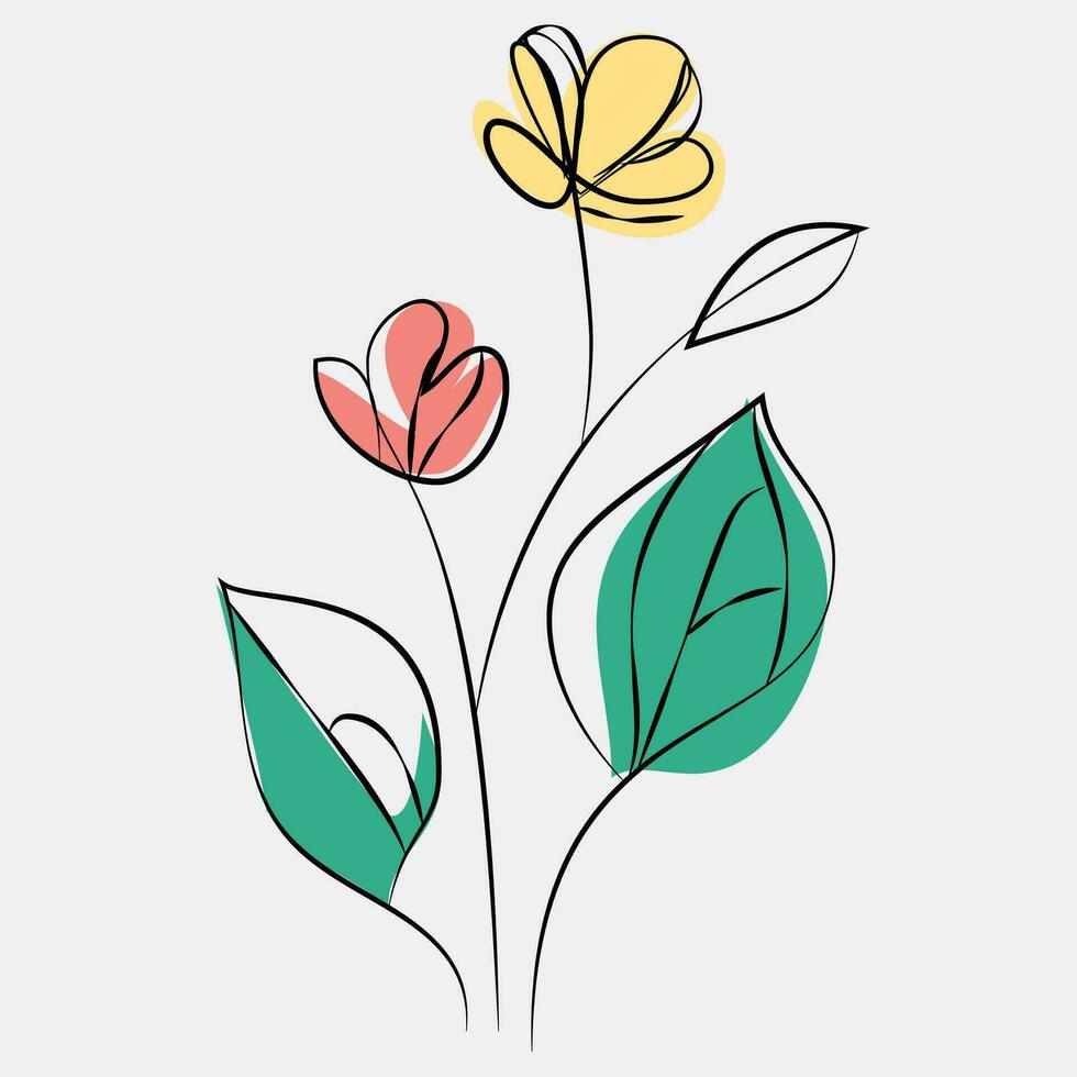 minimaliste floral vecteur art des illustrations pour occasions modèle ancien mode main tiré décor